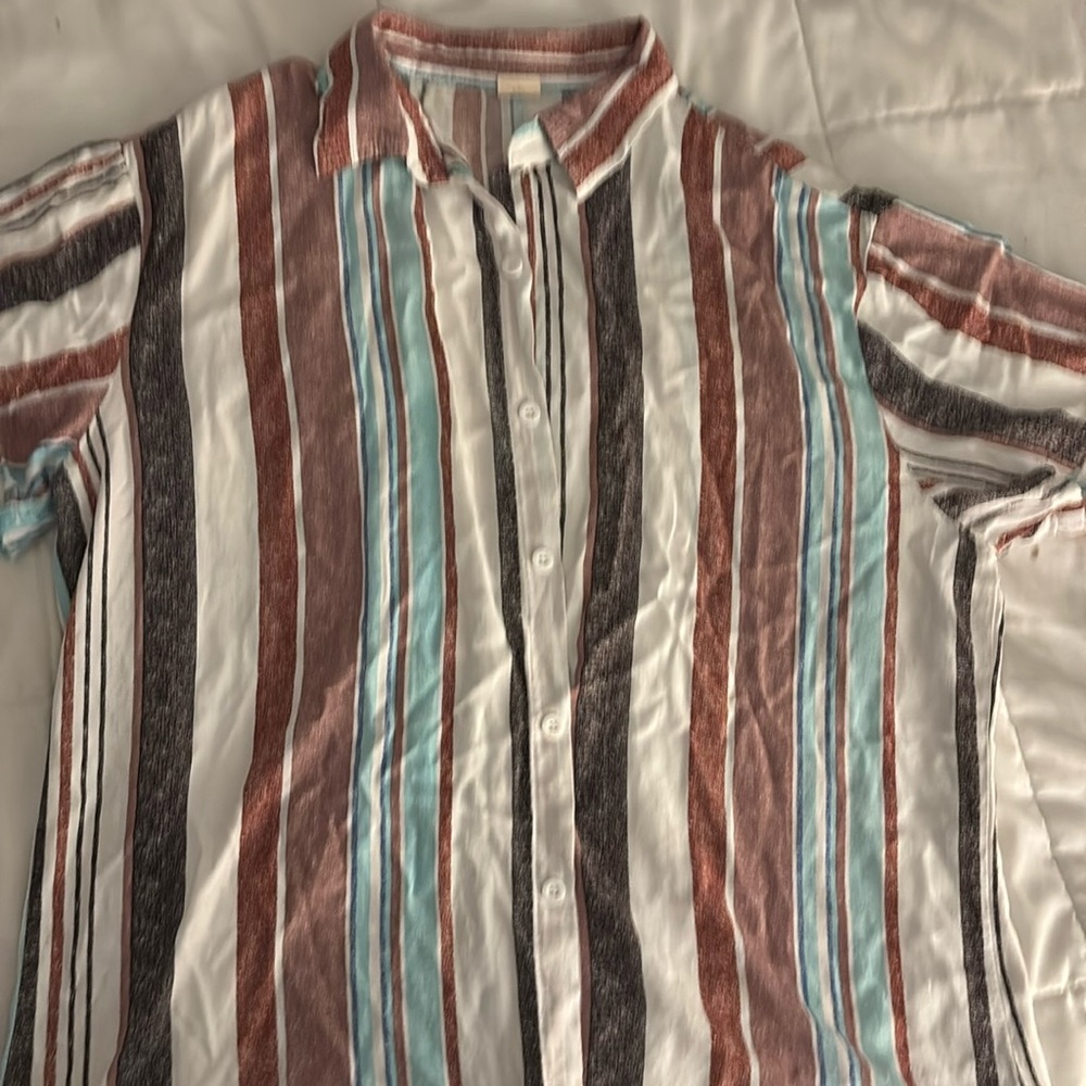 Men’s casual, summer, button down shirt.